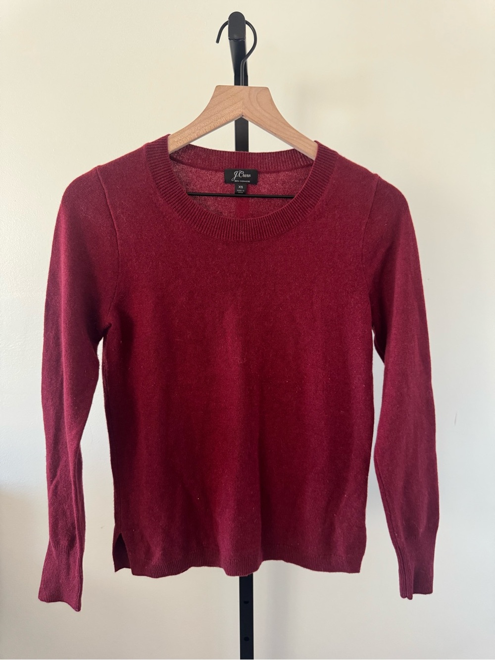 J. Crew Women's 100% Cashmere Crewneck Sweater - Burgundy